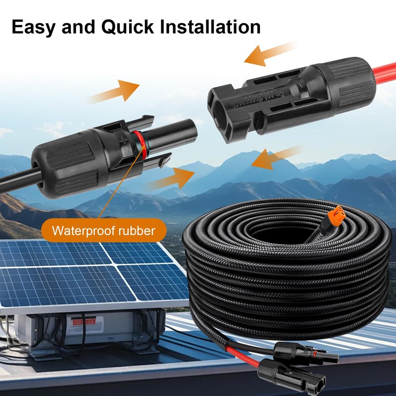 MOOKEERF Solar to XT60i Cable - 10AWG 30FT Solar Panel