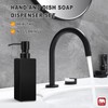 GMISUN Black Soap Dispenser, Hand Soap Dispenser Bathroom, 12oz Glass