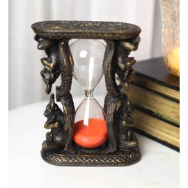 Ebros Gift Sabbatic Goat of Mendes Idol Winged Baphomet Invertible Sand Timer Statue Occultic Illuminati The Horned God Solve Coagula Altar Sandtimer Figurine