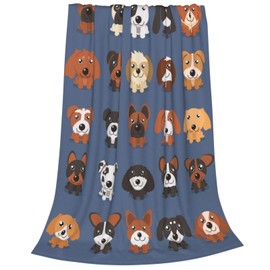 UGTEWXU Kids Cute Dogs Puppies Print Cartoon Throw Blanket for Boys and Girls 60"X50" Blanket with Dogs on It Suitable for All Season 2