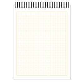 Orange Media Grid Sketchbook. Spiral Bound. Top Spine. Multi-Media. (8.5" x 11") 1/4" Box. (Orange Grid). SB-50100-TS