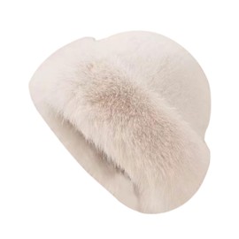 Frediuo Winter Faux Fur Hat for Women Fashion Cossack Hat Russian Hat for Ski Motorcycle, Camel Color