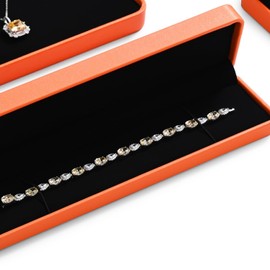 Papten ‌Engage Long Chain Gift Box‌ – Orange Jewellery Gift Box for ‌Long Chains,Bracelets, Pendants Wedding/Anniversary/Keepsake Storage