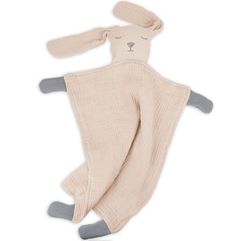 Lulu moon Puppy Security Blanket: Skin-Friendly Muslin Lovey for Travel & Daycare - Snuggle Lovie for Self-Soothe