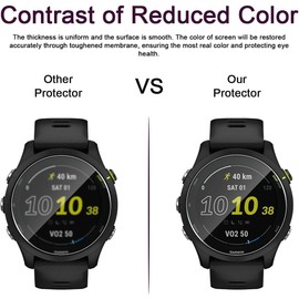 TUTUO 3 Pack Screen Protectors Compatible with Garmin Forerunner 255/255 Music Tempered Glass, 9H Hardness HD Transparent Glas, Easy Installation, Anti-Scratch Protective Film