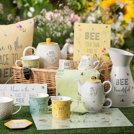 English Tableware Company Bee Happy Compost Bin 4.5 Litre | Carbon Filters Included | Odour Free