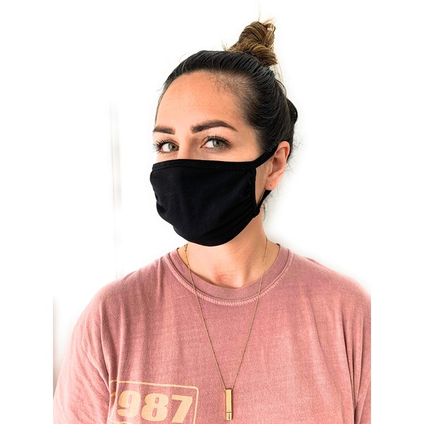 UNIME Fashion Protective Face Masks, Unisex Black Dust Cotton Mouth Masks, Washable, Reusable Masks Pack of 4