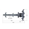 UHRIG Shutter Hinge 34 cm Long, DIN Right, Wrought Iron