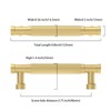 Amerdeco 10 Pack 3.75 Inch(96mm) Brushed Gold Cabinet Pulls Knurled