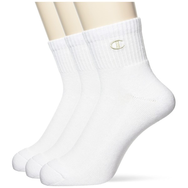 Champion C1-1706 Men's Short Socks (3 Pairs), Gold Embroidery, One
