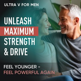 ULTRA V Blue Pills for Men 100 mg - Fast-Acting, Energy Tablets with Ginseng - Extra Strong Male Herbal Supplement - Made in the UK (10 Tablets)