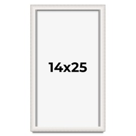 14x25 Shadow Box Silver Brushed Display Frame | 1.5 Inches Deep | 1 Inch Wide Moulding | Includes Shatter Resistant Acrylic Plexiglass, Foamboard Backing and Hanging Hardware