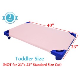 American Baby Company 2-Pack 100% Natural Cotton Percale Toddler Daycare/Pre-School Cot Sheet, Pink, 23" x 40", Soft Breathable, for Boys and Girls