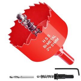 2" 51mm HSS Bi-Metal Hole Cutter with Pilot Drill Bit, Hole Saw for Wood, Plastic, Drywall, Metal Sheet