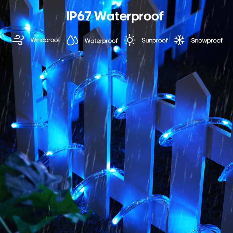 ICRGB Solar Pool Lights for Above Ground, 66FT 200LED 1800mAh