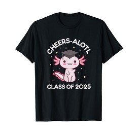 Class Of 2025 Kawaii Axolotl Graduating Funny Graduation Cap T-Shirt