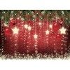 CHAIYA 8X6ft Red Christmas Backdrop Sparkling Stars Christmas Backdrops for