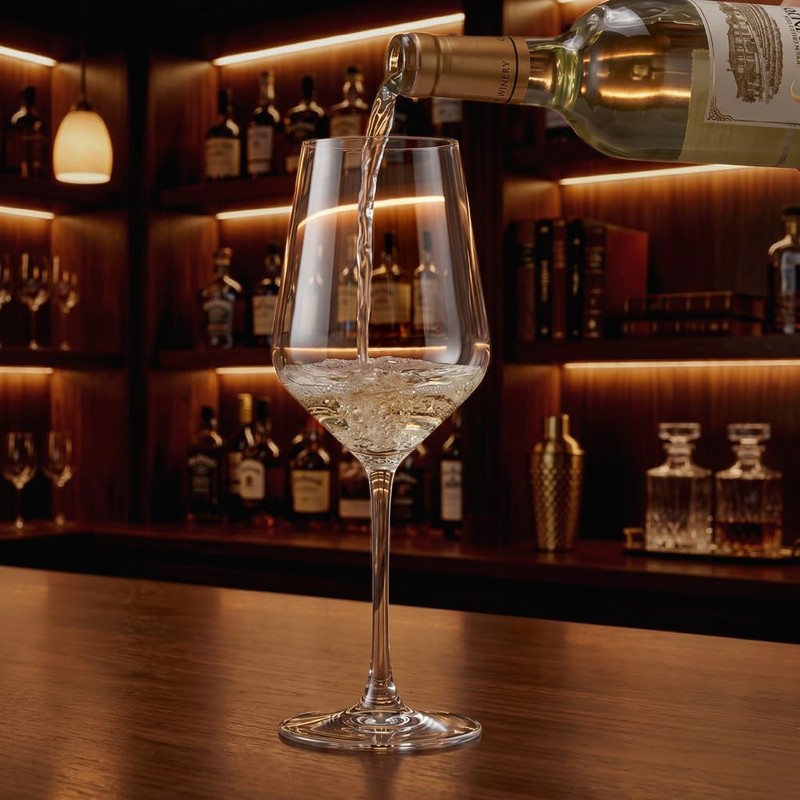 ANBFF Crystal Wine Glasses Set of 2-21oz Hand Blown Long