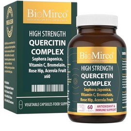 High Strength Quercetin Complex, 60 Premium Capsules, Allergy Support, Powerful Antioxidant, Anti-inflammatory, Potent Dose, Made in The UK