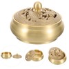 Housoutil Brass Incense Holders, Golden Incense Burner Ornaments with Cover,