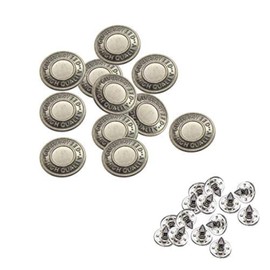 Trimming Shop Metal Jeans Buttons Tack Fasteners with Back Pin for Clothing Repairing & Replacement, Denim, Jacket, DIY Project (17mm, Gunmetal, 10pcs)