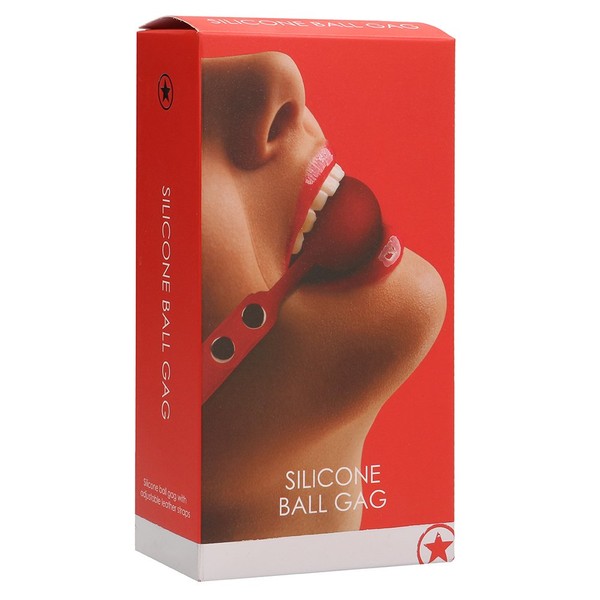 Shots - Ouch! Silicone Ball Gag - Red, Red