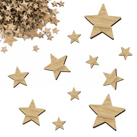 Pack of 100 Wooden Stars Scatter Decoration Stars Made of Wood Craft Confetti Decoration Table Decoration Ideal as Christmas Decoration Table Decoration Christmas Decorating Anniversary Wedding