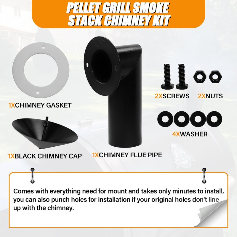 COMVIEE Pellet Grill Smoke Stack Chimney Replacement for Pit Boss