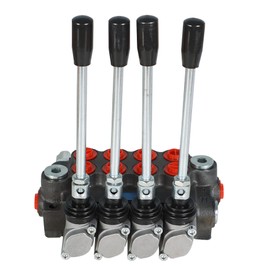 waltyotur Hydraulic Directional Control Valve, 4 Spool 11 GPM Hydraulic Loader Valve, BSPP Ports, 3600 PSI Directional Control Valve For Tractors Loaders Tanks