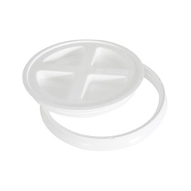 Gamma2 Seal Lid - Pet Food Storage Container Lids - Fits 3.5, 5, 6, & 7 Gallon Buckets, White, 4122E, Made in USA, Fits a 3.5 to 7 Gallon Bucket