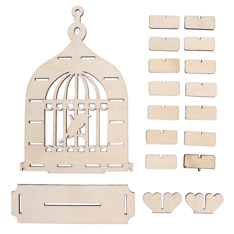 Wooden Chocolate Display Stand Bird Cage Style Dessert Display Shelves