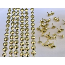 decotacks® Upholstery Nails/Tacks Trim,10 Pcs of 1.1 Yards Long Strips, can Cover 11 Yards (Brass (Gold Like), 7/16in (11MM)) DX0511BS-S1M
