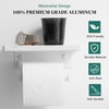 Hoimpro White Aluminum Toilet Paper Holder with White Natural Marble