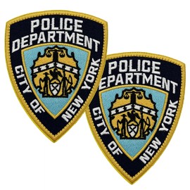Tavashome Bundle 2pcs NYPD Patches, Police Department Hook Loop Fastener Full Embroidered Patch, 4.3" x 3.5" Inches, Tactical Patch for Caps, Bags, Backpacks, Vest, Military Uniform, Gears
