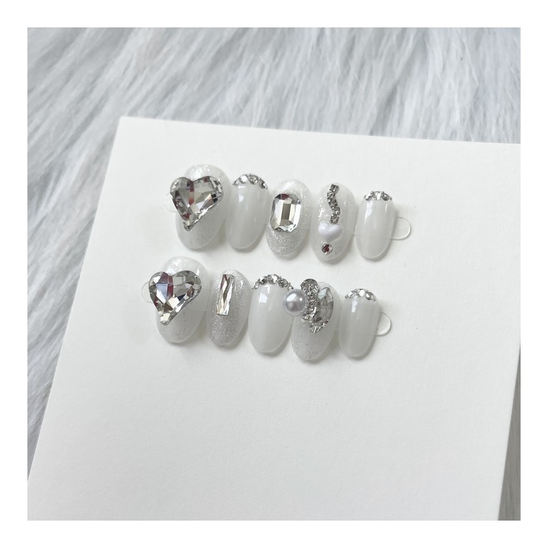 Clean Daily Wedding Handmade Nail Tips - Round / 클린