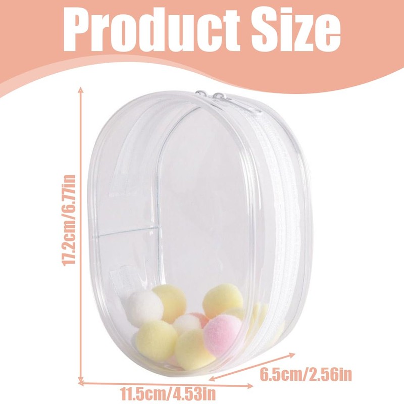 Transparent Doll Bag Protective Case with Small Soft Ball, 17