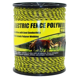 BESTEEL Upgraded Electric Fence Poly Wire 1650 Feet 500 Meters, 1/8" Diameter Portable Electric Fencing Polywires, 6 Stainless Steel Strands for Reliable Conductivity and Rust Resistance UV Resistant