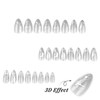 Silver Press on Nails Medium Almond Fake Nails Metal Chrome