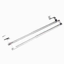 Nikou Towel Rail Double Layers Telescopic Towel Rail Stainless Steel Towel Organiser Hanging Over the Door Towel Holder No Drilling for Kitchen and Bathroom
