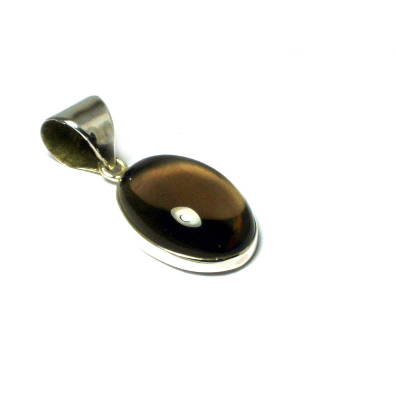 SQP2210141 Sterling Silver Smoky Quartz Pendant, Sterling Silver, Madeira Citrine