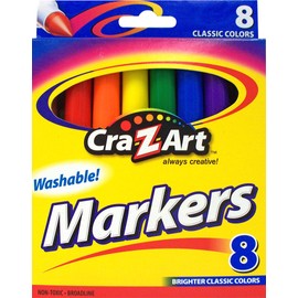 Cra-Z-art Classic Washable Broadline Markers, Box of 8 (10000PS-24)