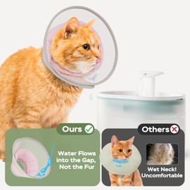 Supet Cat Cone Collar Soft: Comfortable Waterproof Mesh Recovery Cone After Surgery to Stop Licking and Scratch, Alternative to Plastic Elizabeth Head Neck Cone (Pink,L)