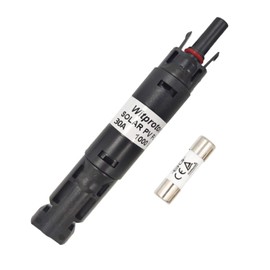 Witproton 30A Solar Waterproof Fuse Holder Solar Fuse IP68 Waterproof 1000V Inline Fuse Holder for Inverter Solar System Protection (30A)