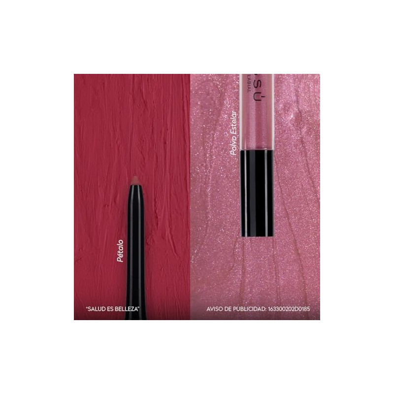 Kit Brillo Labial con Glitter y Delineador Retráctil (8 pzas)