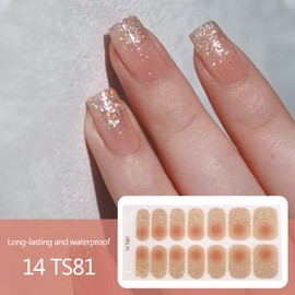 YUANLIFE KZ01 Nail Stickers, Set of 3, Just Stick On, Pure Color, Nail Sticker, Short Nails, Office Nails, Beginners, Easy, Cute, Pink, Red, Green, Blue, Simple Nail Design, Nail Art, Nail Jewelry