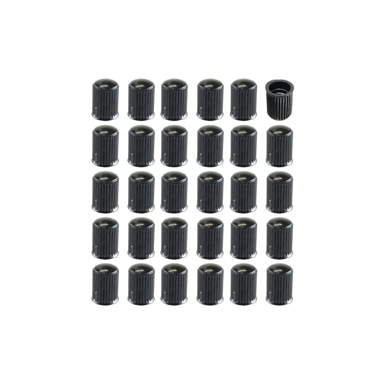 FregocS BIC-VC01-30p Bicycle English Valve Caps Convenient 30 Pack Black