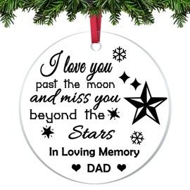Aerfhhy Memorial Acrylic Hanging Ornament for Loss of Dad, Father - Christmas, Funeral Occasion
