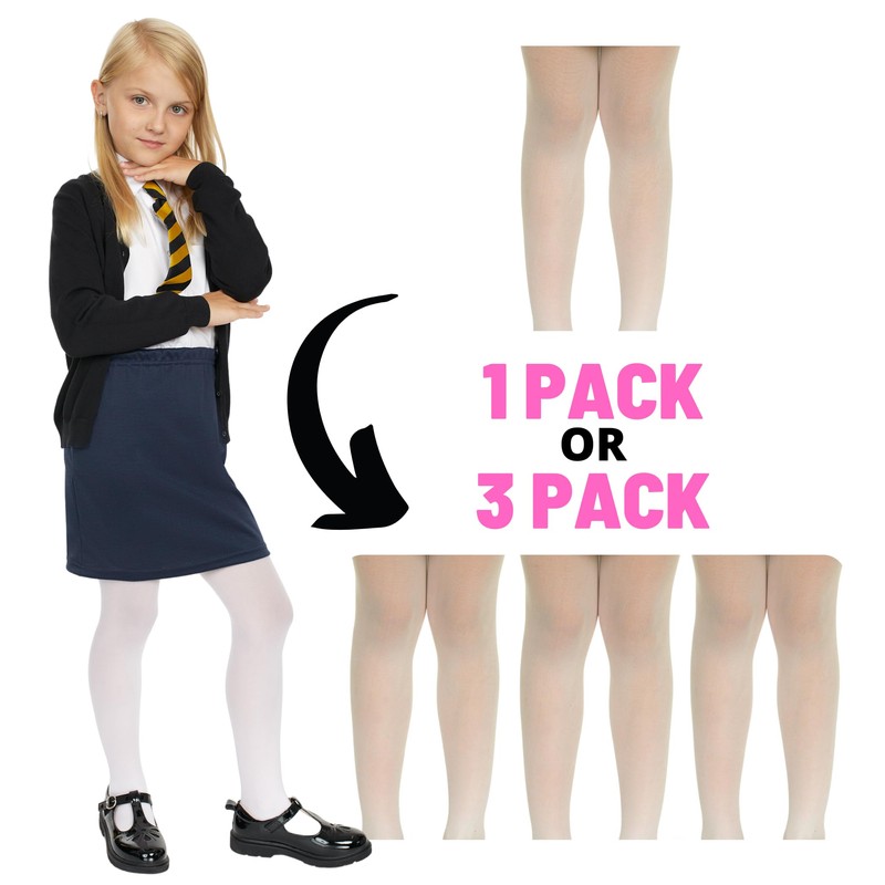 Hi!Mom School Girls' Tights - Soft Strong Footed Ballet Tights,