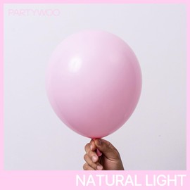 PartyWoo Light Pink Balloons 120 pcs Different Sizes of 18 12 10 5 Inch Pastel Baby Pale Pink Balloon Arch Kit Garland for Baby Shower Valentine's Day Princess Birthday Party Decorations Pink-Q05