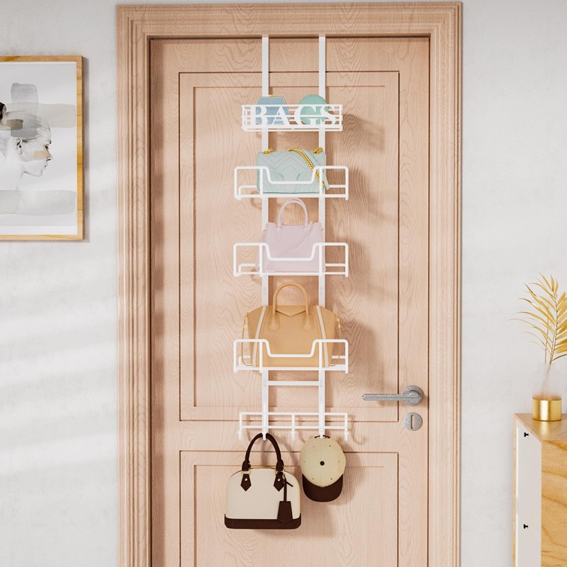 HapiRm Over Door Purse Organizer - Adjustable Purse Storage Rack